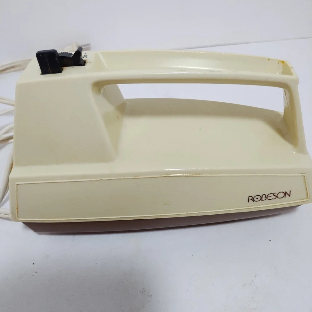 Vintage Robeson  Hand‎ Portable Mixer 3 Speeds Brown & Almond Tested And Working